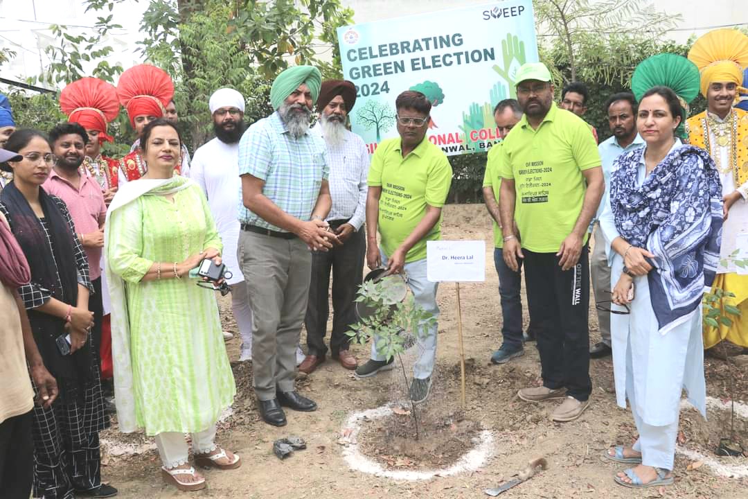 Saplings were planted in Sikh National College Banga campus under the green election